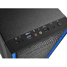 Компьютерный корпус Deepcool TESSERACT BF (DP-CCATX-TSRBFBK), без БП, черно-синий, ATX, видеокарта до 310мм, высота кулера для процессора до 165мм, 7 слотов расширения, 2 отсека 5.25