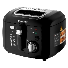 Фритюрница BRAYER BR2836 чёрный, 1800 Вт, 2.5 л, 0.5 кг, съёмная чаша, антипригарное покрытие