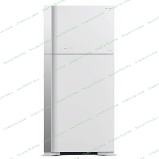 Холодильник Hitachi R-VG660PUC7-1 GPW белый стекло двухкамерный инвертер 405/145л морозилка сверху No Frost