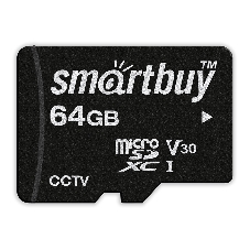 Флеш карта Smartbuy (SB64GbSDCCTV) micro SDXC 064Gb cl10 U3 V30 + адаптер