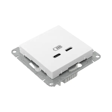 Розетка 2-м СП Эпика USB-C механизм бел. EKF UP1-SOW-2USBC