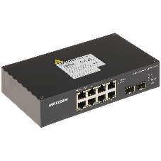Коммутатор Hikvision DS-3T0510HP-E/HS, 8×1 Гбит/с PoE + 2×1 Гбит/с SFP, неуправляемый