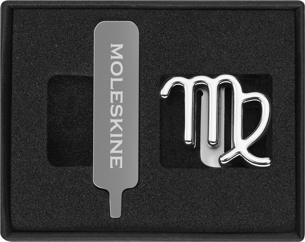 Шильд-символ Moleskine Zodiac Дева, металл, серебристый, коробка с европодвесом, PINVIRGOSILV