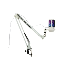 Микрофон конденсаторный Gembird M-02NW, подсветка RGB, шумоподавление, микрофонная стойка (пантограф), белый
