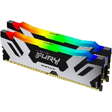 Оперативная память Kingston Fury Renegade, DDR5, 64GB (2x32 GB), 6400 MHz, CL32, DIMM, радиатор, RGB, серебристый/черный