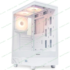 Компьютерный корпус HSPD F510, Panoramic Mid Tower, белый, TG, 0.5 SPCC, 3x120мм ARGB ATX, mATX, mITX 180/280/160мм 1x2.5