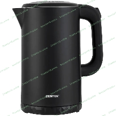 Чайник электрический Centek CT-0020 черный металл 1.7 л, 2200 Вт, бесшовная колба, двойные стенки