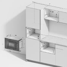 Встраиваемая микроволновая печь Kuppersberg HMW 620 B, объем 20 л, мощность 700 Вт, поворотный стол, High-Tech, 9 автоматических программ, гриль, сенсорное управление, черный