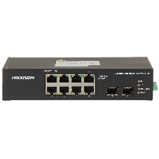 Коммутатор Hikvision DS-3T0510HP-E/HS, 8×1 Гбит/с PoE + 2×1 Гбит/с SFP, неуправляемый