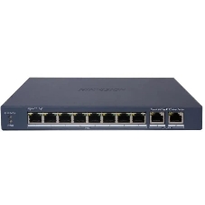 Коммутатор Hikvision DS-3E1310P-EI/M, 8×100 Мбит/с PoE + 2×1 Гбит/с Uplink, настраиваемый