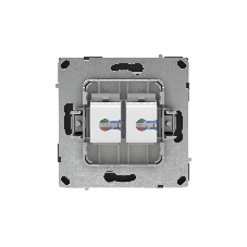 Компьютерная розетка RJ-45 без шторки, кат.5е двойная, KANT, черный уголь