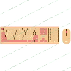 Комплект клавиатура + мышь Acer OCC205 беспроводной USB, 1200 dpi, розовый/бежевый
