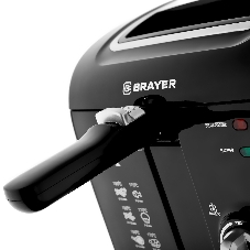 Фритюрница BRAYER BR2836 чёрный, 1800 Вт, 2.5 л, 0.5 кг, съёмная чаша, антипригарное покрытие