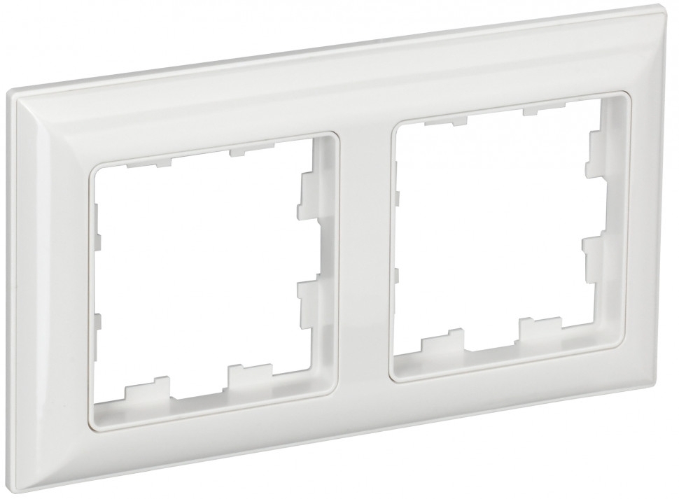 Рамка 2-местная IEK BRITE РУ-2-Бр DECOR 3D-форма белый/белый
