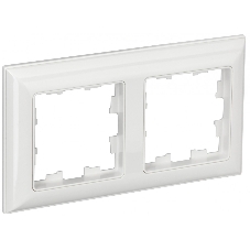 Рамка 2-местная IEK BRITE РУ-2-Бр DECOR 3D-форма белый/белый