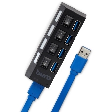 USB-концентратор Buro BU-HUB4-U3.0-L, USB 3.0, USB 4 порта, USB