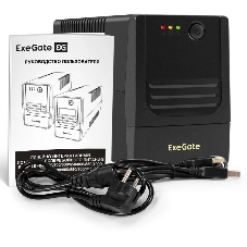 Источник бесперебойного питания ExeGate Power NB-650.LED.AVR.4C13.USB / 650 ВА / 390 Вт / 4 x IEC 320 C13