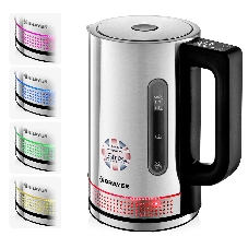 Чайник электрический BRAYER BR1060 2200 Вт, 1.7 л, стальной/черный