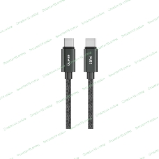 Кабель OLMIO REEL, Type-C - Type-C, 60W 3A, 1.2м, тканевая оплетка, черный