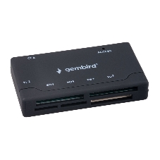 Кард-ридер Gembird FD2-MSD-4/черный/SD/TF/MicroSD/XD/MS/M2/CF/USB 2.0/пластик