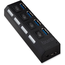 USB-концентратор Buro BU-HUB4-U3.0-L, USB 3.0, USB 4 порта, USB