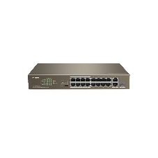 Коммутатор Tenda F1118P-16-150W, 16×100 Мбит/с PoE + 2×1 Гбит/с + 1×1 Гбит/с SFP (combo), неуправляемый