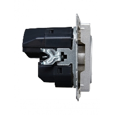 Розетка 1-местная IEK BRITE РЮш11-1-БрА (BR-R14-16-U22-018-K47) с заземлением, с защитными шторками, 16А, с USB A+C 18 Вт, алюминий