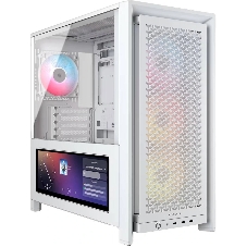 Корпус без блока питания/ Case Corsair Frame 4000D LCD RS ARGB, Midi-Tower, TG, 3x120mm ARGB, 3xUSB Type-C, E-ATX, ATX, mATX, mITX White