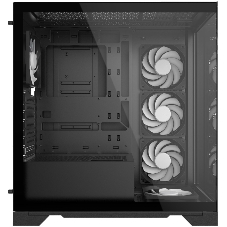 Компьютерный корпус XPG INVADER X BLACK (INVADERXMT-BKCWW) Mid-Tower Gaming ATX PC Case with Panoramic View, Tempered Glass Panels, and RGb Lighting Black