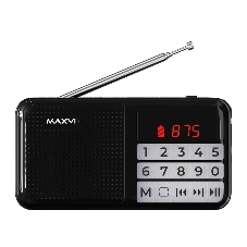 Радио FM-приемник Maxvi PR-02 черный. Цифровой приемник Maxvi PR-02 предназначен для прослушивания радио и музыки. Миниатюрный Maxvi PR-02 - удобный в переноске и помещается в карман. Можно использовать карты памяти microSD и внешний USB-накопитель для воспроизведения музыки, а также аудиокниг. Благодаря функции автоматического поиска гаджет может самостоятельно находить доступные радиостанции и сохранять их в памяти