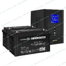 Комплект Источник бесперебойного питания EX295988RUS + батарея 120Aч EX282988RUS 2шт (инвертор, синус, для котла) ExeGate SineTower SZ-1500.LCD.AVR.2SH.1C13.USB <1500VA/1200W, чистый синусоида, LCD дисплей, AVR, 2хSchuko+1хC13, USB, линейно-интерактивный, черный> + батарея ExeGate DT 12120 (12В, 120Ач) 2шт
