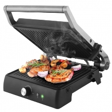 Электрический пресс-гриль Endever Grillmaster 225, серебристый/черный, 2300 Вт, терморегулятор, размер пов-ти 28х17 см