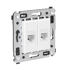 Розетка компьютерная DKC Avanti 4400664 RJ-45 без шторки в стену, кат.5е двойная, 