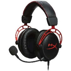 Гарнитура HyperX Cloud Alpha чёрный-красный, проводная, 2 x 3.5 мм, съёмный микрофон с шумоподавлением, регулятор громкости на кабеле