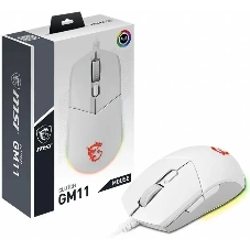 Мышь проводная MSI Clutch GM11 белый, 5000 dpi, USB, кнопки - 6