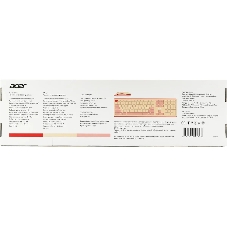 Комплект клавиатура + мышь Acer OCC205 беспроводной USB, 1200 dpi, розовый/бежевый