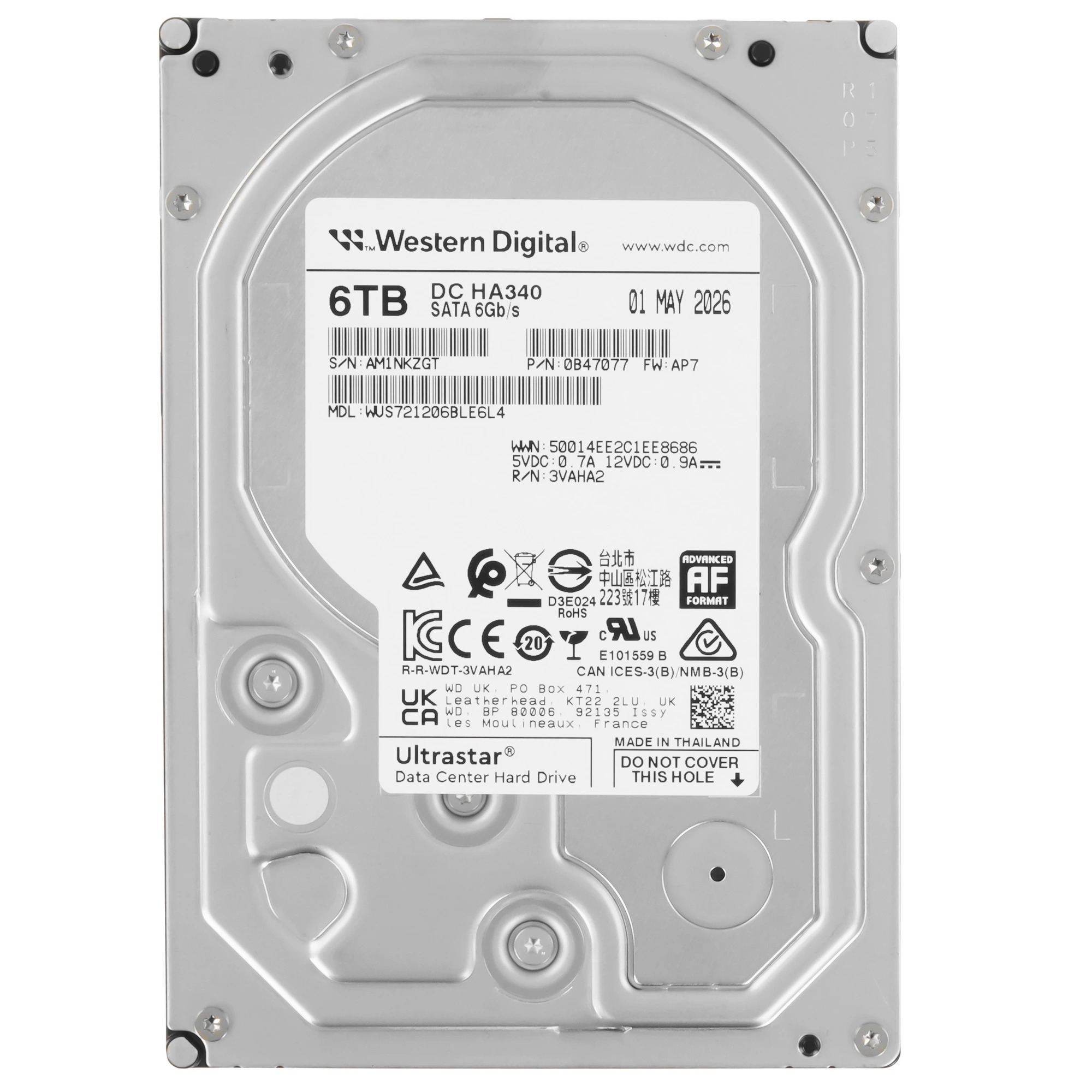 Серверный HDD WD Ultrastar DC HA340 6TB WUS721206BLE6L4 (SATA 3.5