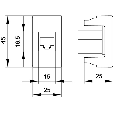 Розетка компьютерная DKC Viva 45238 1-м 1 мод. RJ45 кат.5E черный