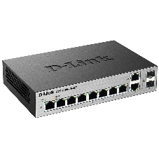 Коммутатор D-Link DGS-1100-10/ME/A2A, 8×1 Гбит/с + 2×1 Гбит/с Combo, настраиваемый
