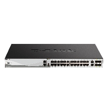 Коммутатор D-Link DGS-3130-30TS/B1A, 24×1 Гбит/с + 2×10 Гбит/с Base-T + 4×10 Гбит/с SFP+, управляемый