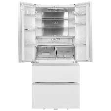 Холодильник Haier HB18FGWAAARU белый трехкамерный 351/157л морозилка снизу, No Frost, Side by Side