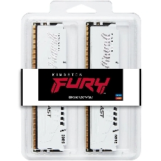 Оперативная память Kingston Fury Beast, DDR5, 32Gb (2x16Gb), 5600MHz, CL40, DIMM, с радиатором, белый