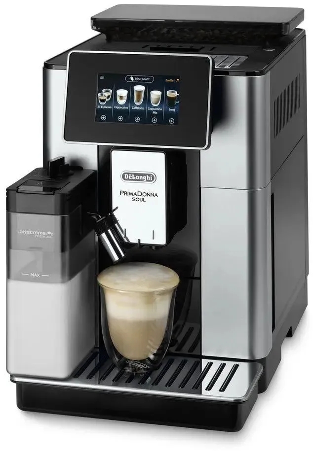 Кофемашина автоматическая DeLonghi ECAM610.55.SB черный/серебристый, исп. кофе - молотый/зерновой, 2.2 л, 1450 Вт, 19 Бар