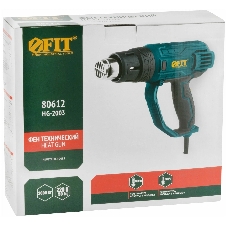 Фен технический FIT HG-2003 2000 Вт, 350/600 °C, 300/500 л/мин, рез. накл., коробка