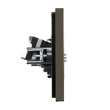 Розетка двойная TV+RJ45 кат.5E IEK FORTE&PIANO FP336 серый