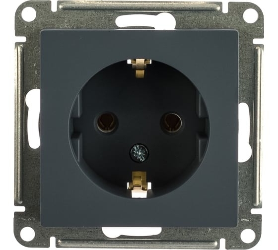 Механизм розетки 1-м СП AtlasDesign 16А IP20 с заземл. грифель