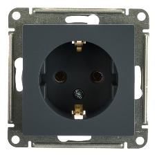 Механизм розетки 1-м СП AtlasDesign 16А IP20 с заземл. грифель