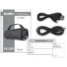 Портативная колонка SVEN PS-235 черный 12W 2.0 BT 3600mAh