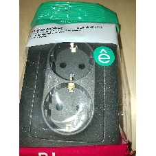 Розетка 2-ая с/з со шторками, 16А, 250 В SE Blanca внутр Антрацит