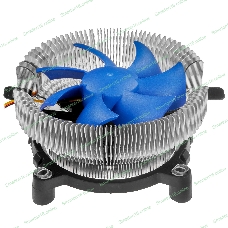 Кулер для процессора Crown CM-90 v2 серебристый/синий, 90 мм, алюминий, 2000 об/мин, 20 дБ, 3 pin, 95 Вт, 57 мм